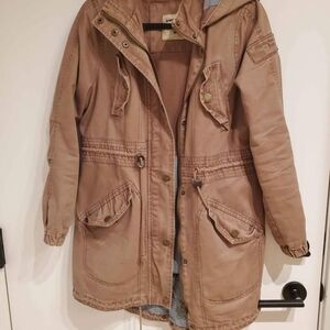 Women's Tan Hooded Jacket